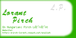 lorant pirch business card